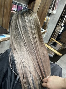 ラフ(LAFF) #バレイヤージュ#グレージュカラー#ボブウルフ#ココアベージュ