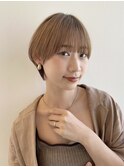 マッシュショート 似合わせ 小顔 丸み 可愛い ベージュカラー