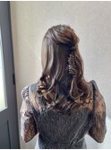 【ハーフアップ】編みおろし/結婚式/二次会/同窓会/銀座