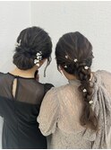 シニヨン×編みおろし結婚式ヘア