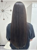 オイルストレート、透明感暗めカラー
