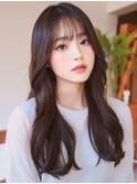 シースルーバング×韓国風ロングヘア