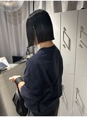 外はねボブ　ブルーブラック　美髪　イメチェン
