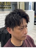 アップバングツイストスパイラルパーマ