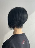 【大森 智博】アシメショート/ブルーブラック