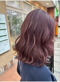 立体感ふわふわボブ×ピンクレッド20代30代大人可愛い小顔