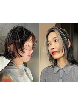 オーダーメイドの薬剤でダメージを感じさせない艶のあるダブルカラーをご提案！白髪ぼかしもお任せください