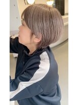 アース 栄店(HAIR&MAKE EARTH)&nbsp;earthショートレイヤーボブミルクティー丸みショートボブ