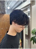ミディアム前下がりセンターパート