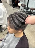 ホワイトシルバーバレイヤージュセンターパート