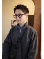 エディ(Edy)&nbsp;メンズスパイキーショート刈り上げブラウンカラー眉毛カット岡山