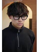 エディ(Edy)&nbsp;メンズマッシュシャドウパーマケアパーマブラウンカラー岡山