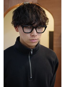 エディ(Edy) メンズマッシュシャドウパーマケアパーマブラウンカラー岡山