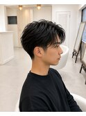 メンズマッシュセンター分けツーブロックフェザーパーマ/東伏見