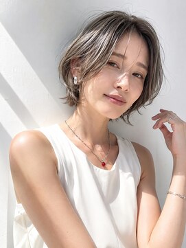 アッシュ 学芸大学店(Ash) ショートボブ/大人女性/オリーブグレージュ/脱白髪染め