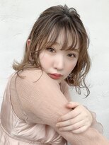 アイティー バイ アルバム 中野店(IT by ALBUM) ウエーブハーフアップリボンアレンジ_オリーブカラー_27843