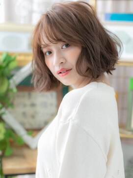 カバーヘア イヴ 戸頭店(COVER HAIR EVE) フレンチガーリー透けバング大人ボブパーマa戸頭20代30代40代