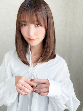 フレーム 博多店(FRAME) シースルー前髪艶カラーナチュラルストレート