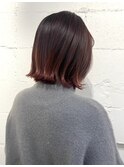 グラデーション(ピンクバイオレット)パッツンボブ☆