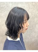 ◎ネオウルフカット■黒髪暗髪セミロングウルフレイヤーカット◎