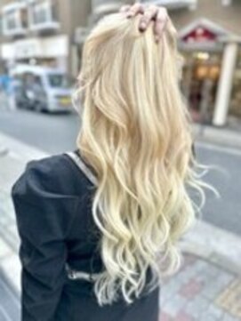 ディア(.eer) 抜きっぱなしブロンド×シールエクステ80枚/外国人風ロングヘア