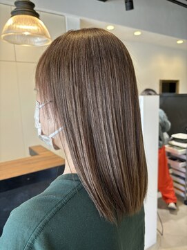 トンネルヘアー(Tunnel hair) 縮毛矯正＋明るめグレイカラー