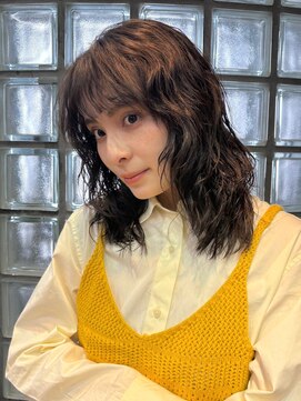 ガーデン 銀座(GARDEN) デジタルパーマ　チェリーブラウン　イメチェン　伸ばしかけヘア