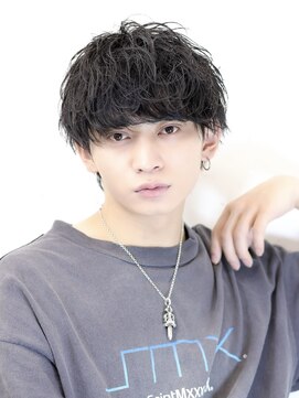 アーリー(Ali'i) ツイストスパイラルパーマ韓国マッシュウルフブルーブラック