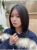 ミディアムレイヤー/シースルーバング/レイヤーカット/透け感