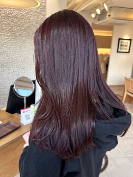 ビーチ(BEACH) ブリーチなしワインレッド暖色カラー ロングレイヤー