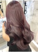 ブリーチなしダブルカラーローズブラウンレイヤーカット