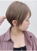 【morio原宿】丸みショートボブ　耳かけショート　グレージュ