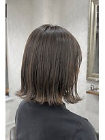 髪質改善Lino hair/縮毛矯正/白髪ぼかし/ハイライト/メンズカット【リノヘア】 外ハネボブ×シークレットハイライト/透明感グレージュ