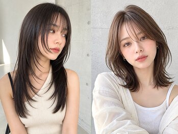 ノア 三宮店(NOA)の写真/ミディアム・ロングの顔まわりレイヤーが人気