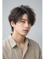 メンズチャチャブランアミー(MEN's chachaBlanc Amie)&nbsp;ニュアンスパーマ×長めの流しバング