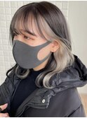 ケアブリーチハイトーンカラーインナーカラーイヤリングカラー