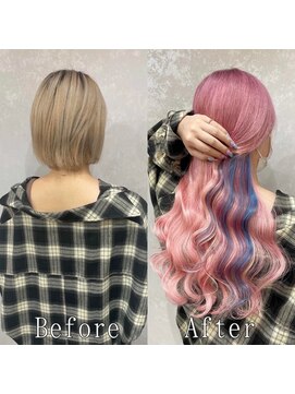 ARビューティー ギンザ(AR Beauty Ginza) コットンピンクxライトブルー#シールエクステ#大人かわいい#銀座