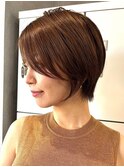 30代40代大人女性/前髪ありショートボブ/ショートヘア/髪質改善