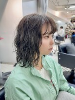 ヴェイン 渋谷(vain)&nbsp;切りっぱなし/ミニボブパーマ/アッシュグレージュ/前髪パーマ