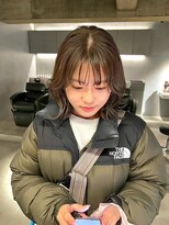 リール(rire)&nbsp;デザインカラーレイヤーカットウェットヘア夏オリーブベージュ