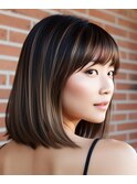 ハイライト×ベージュブラウン