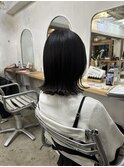 地毛風ブラック【カット＋カラー＋TR9900円】