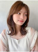 外ハネボブうるツヤシースルーバング結べるボブセミディ艶感