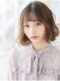 斜めバング前髪パーマ切りっぱなしボブディc6上尾20代30代40代