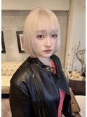 ホワイトブロンドダブルブリーチホワイトカラー10代20代