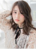 オリーブグレージュ小顔ウルフレイヤーロングc6あ20代30代40代