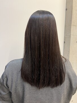 アチーブ ヘア デザイン(achieve hair design) 艶髪ストレートロングへア縮毛矯正×暗髪ブラウンカラー
