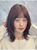レイヤーカット/ハッシュカット/ミディアムレイヤー/韓国ヘアー