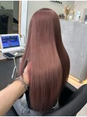 くすみサーモンピンクブラウンミルクティー