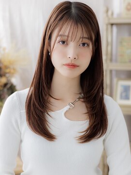 カバーヘア ブリス 北浦和(COVER HAIR bliss) ウォームベージュ顔回りレイヤーストレートh4北浦和20代30代40代